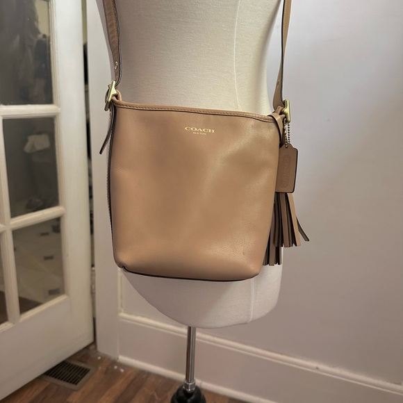 Coach Tan Leather Small Crossbody Tassel Bag - Picture 2 of 9